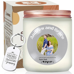 Personalized Song Candle with Custom Photo and Names, Funny Gift For Couples, Unique Gift For Valentine's Day, Anniversary, Engagement