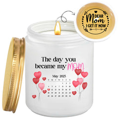 Save The Date Calendar Candle Personalized Calendar Gift For Mother's Day, Hidden Message Scented Candle - thoughtygift.com