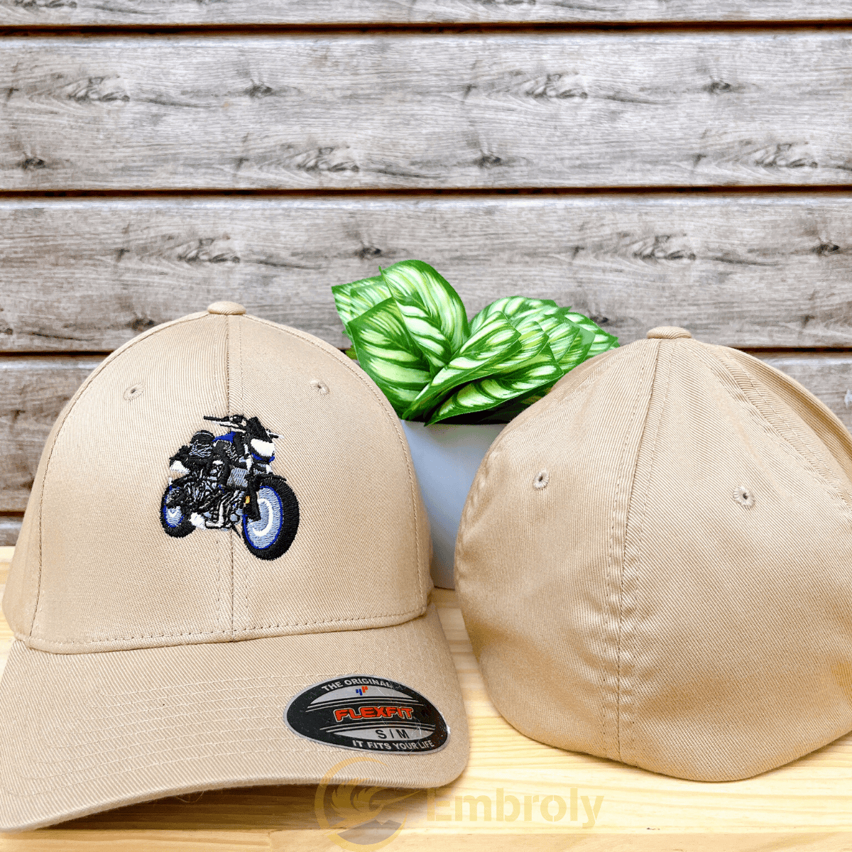 Custom Motobike Cap with Embroidered Photo Text - Unique Biker Gift Idea