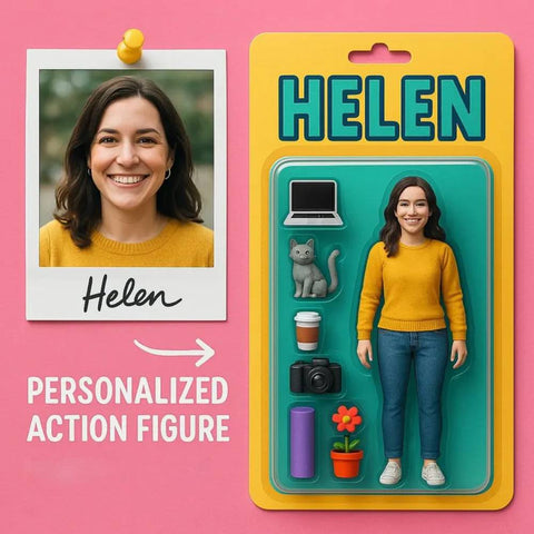 Fully Body Custom 3D Effect Action Figure Pack Packaging Toy Box Style Art Gift Personalized 2D Printing Acrylic Keychain Gift for Mother