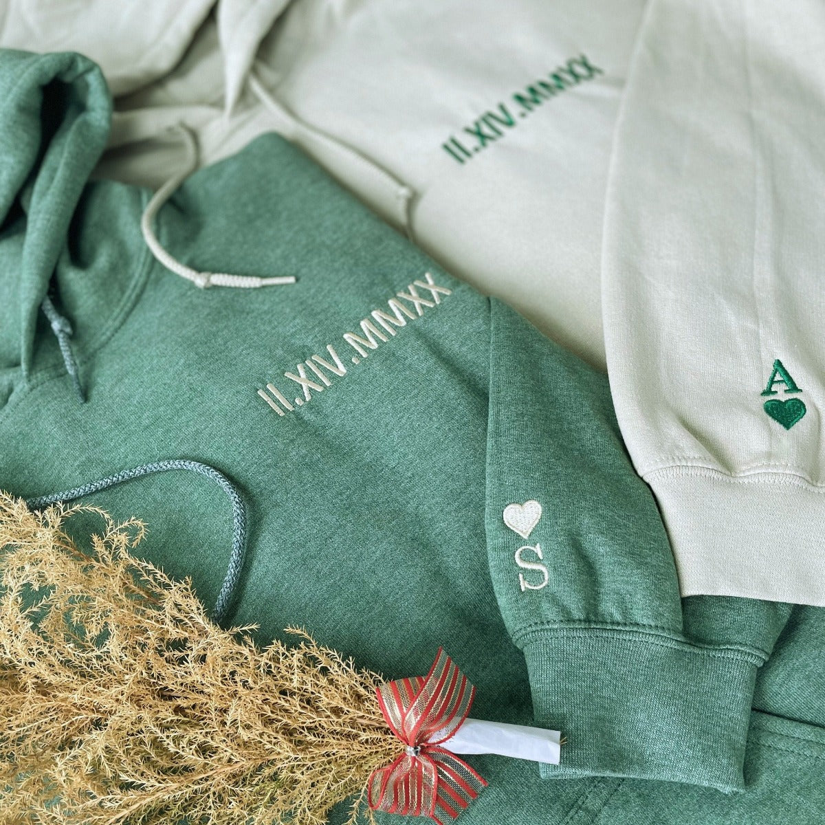Personalized Embroidered Neckline Hoodie - Custom Text & Stylish Design