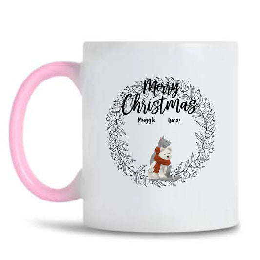 Merry Christmas Pet Illustrations Mug, Cute Pet Gift, Unique Gift For Pet Lover - thoughtygift.com