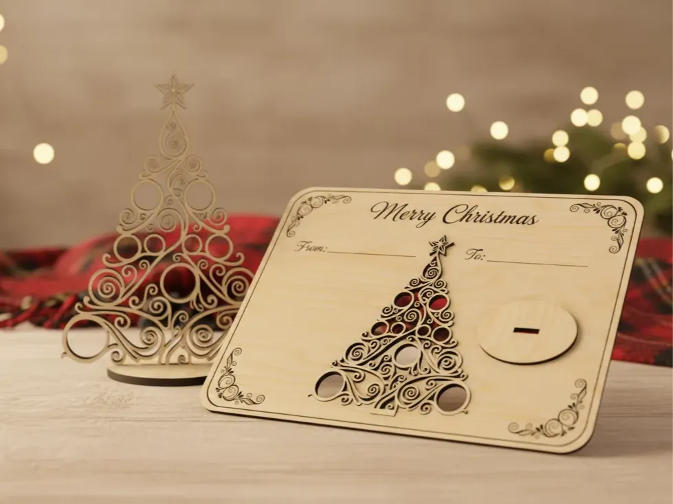 Custom Laser Cut Wooden & Foil Stamped Greeting Cards