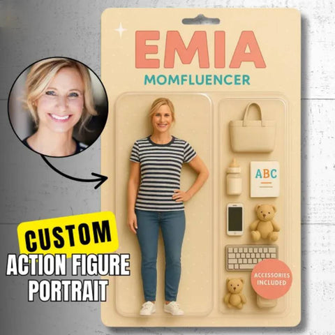 Fully Body Custom 3D Effect Action Figure Pack Packaging Toy Box Style Art Gift Personalized 2D Printing Acrylic Keychain Gift for Mother