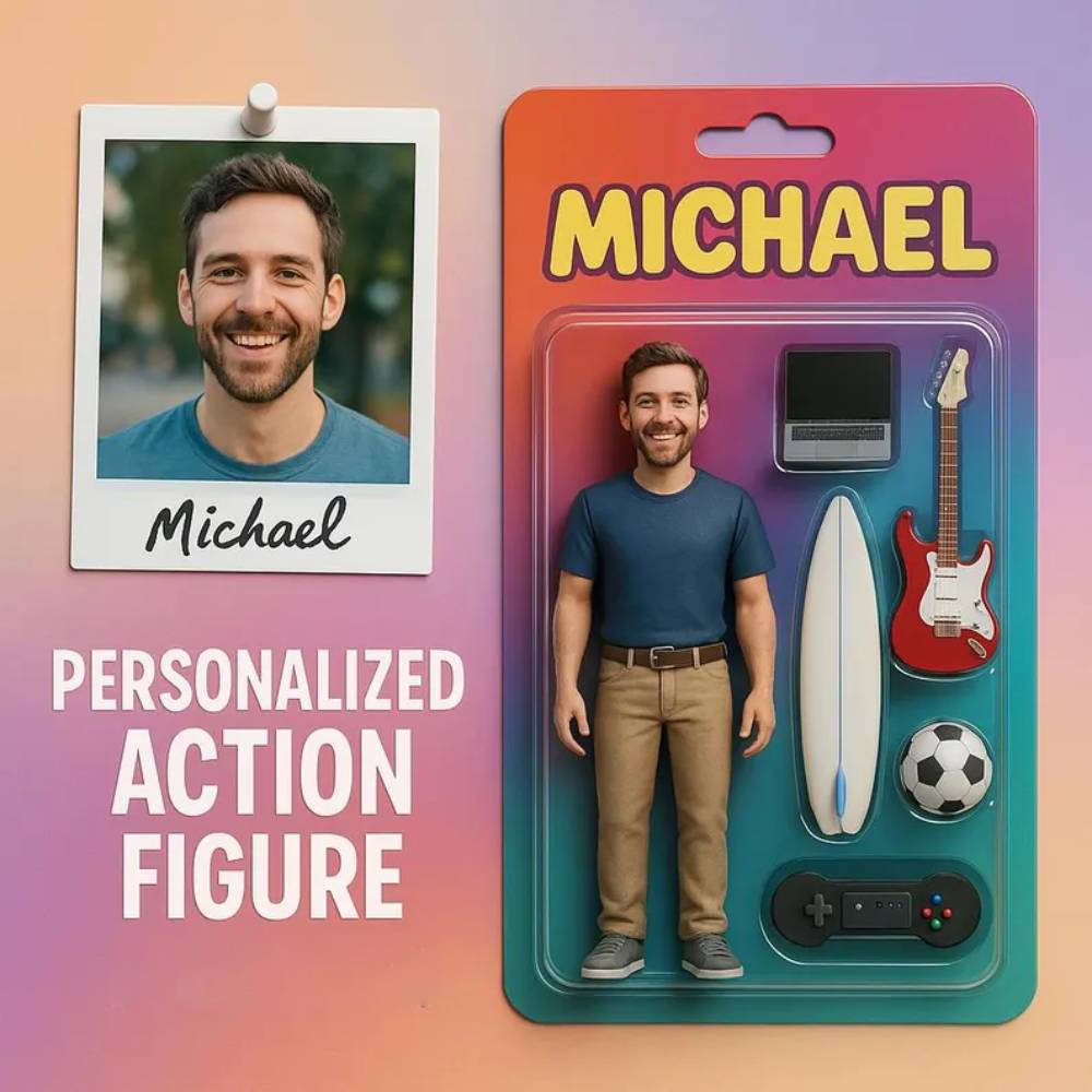 Fully Body Custom 3D Effect Action Figure Pack Packaging Toy Box Style Art Gift Personalized 2D Printing Acrylic Keychain Gift for Mother