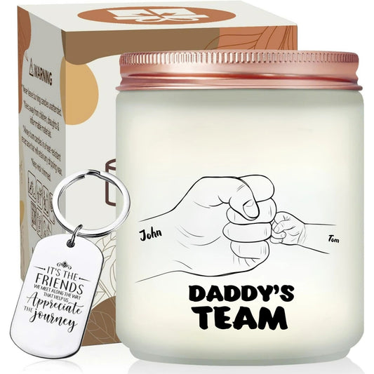 Custom Daddy Scented Candle With Memorable Note Keychain, Happy Father's Day Gift, Present For Dad, Grandpa - thoughtygift.com