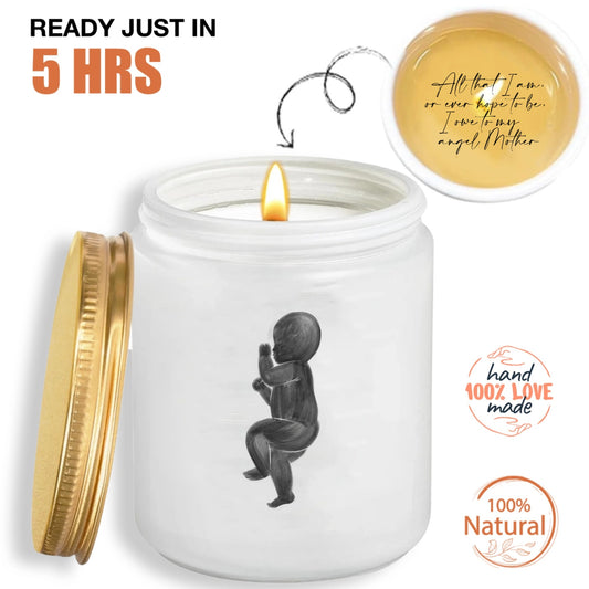 Personalized Scented Candle, Custom Baby Illustration Gift, Heartwarming Mother's Day Gift For First Time Mom - thoughtygift.com