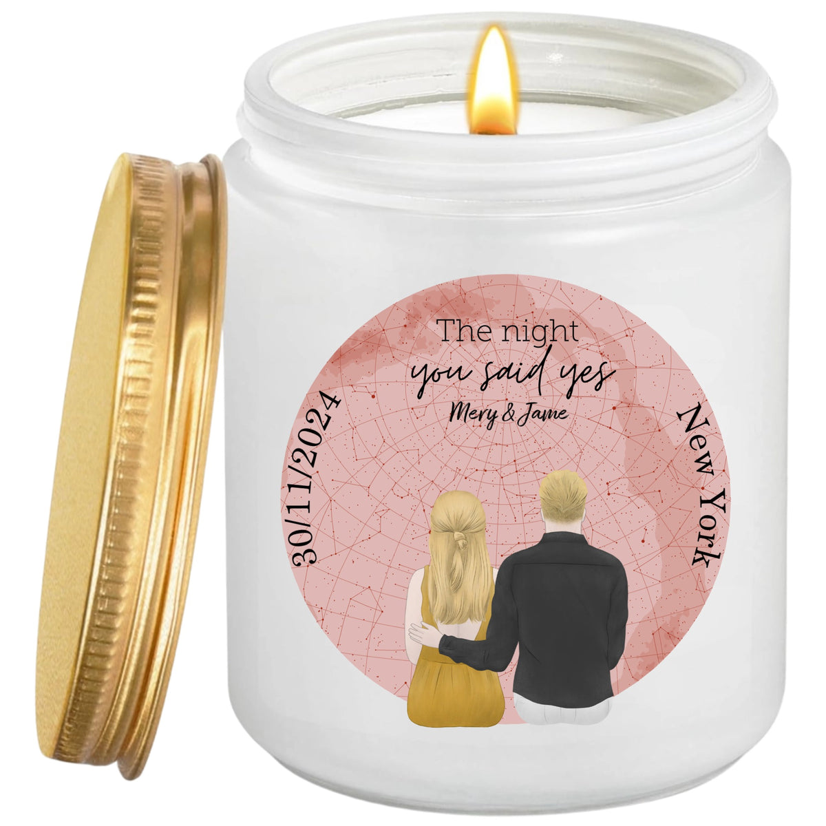 Personalized Scented Candle About Start Map For Gifts Couple Valentine's Day - thoughtygift.com