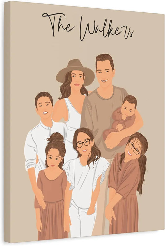 NudoHome Personalized Custom Canvas – Hand-Drawn Illustration from Your Photo | Perfect for Home Decor, Weddings, Birthdays, and Special Occasions 