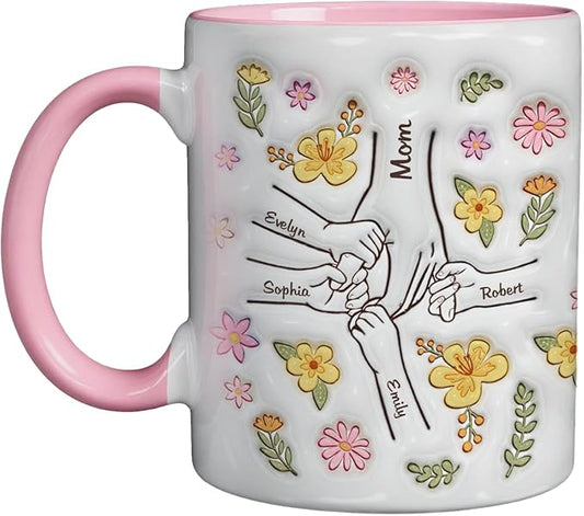 Pawfect House Personalized 2D Mom Coffee Mugs for women, Happy Mothers Day Gifts for Mom from Daughter Son, Mimi Grandma Birthday Gifts for Mother, Best Mom Ever Gift, Ceramic Mug