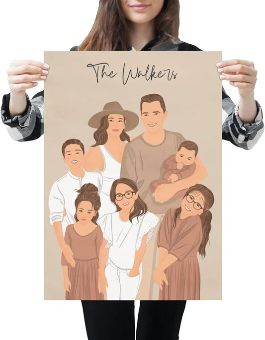 Personalized Custom Photo Poster – Hand-Drawn Illustration from Your | Gift for Home Decor, Weddings, Birthdays, and Special Occasions, Photo card, Chrismat Gift 