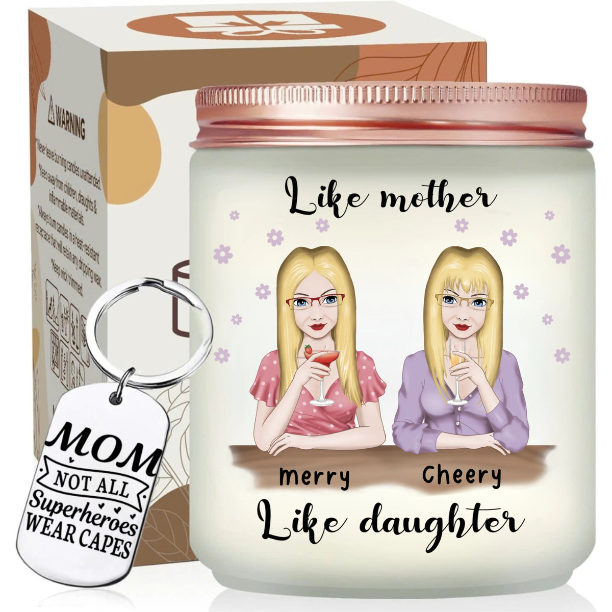 Personalized Scented Candles ThoughtyGift With Mother And Daughter, Gifts For Mum From Daughter, Gift For Mom, Gift For Birthday