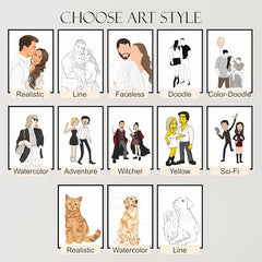 NudoHome Personalized Custom Canvas – Hand-Drawn Illustration from Your Photo | Perfect for Home Decor, Weddings, Birthdays, and Special Occasions 