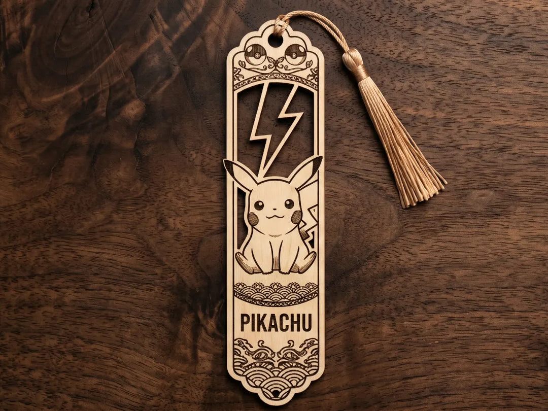 Custom Laser Cut Botanical Wooden Bookmarks with Tassel