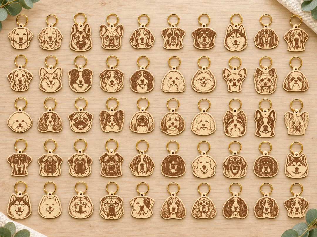 Custom Bulk Pack Laser Cut Wooden Keychain & Tag Blanks