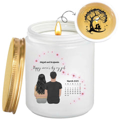 Personalized Women's Day Calendar Scented Candle – Custom Engraved Gift for Her, Hidden Image Candle, Unique Gift for Women's Day - thoughtygift.com