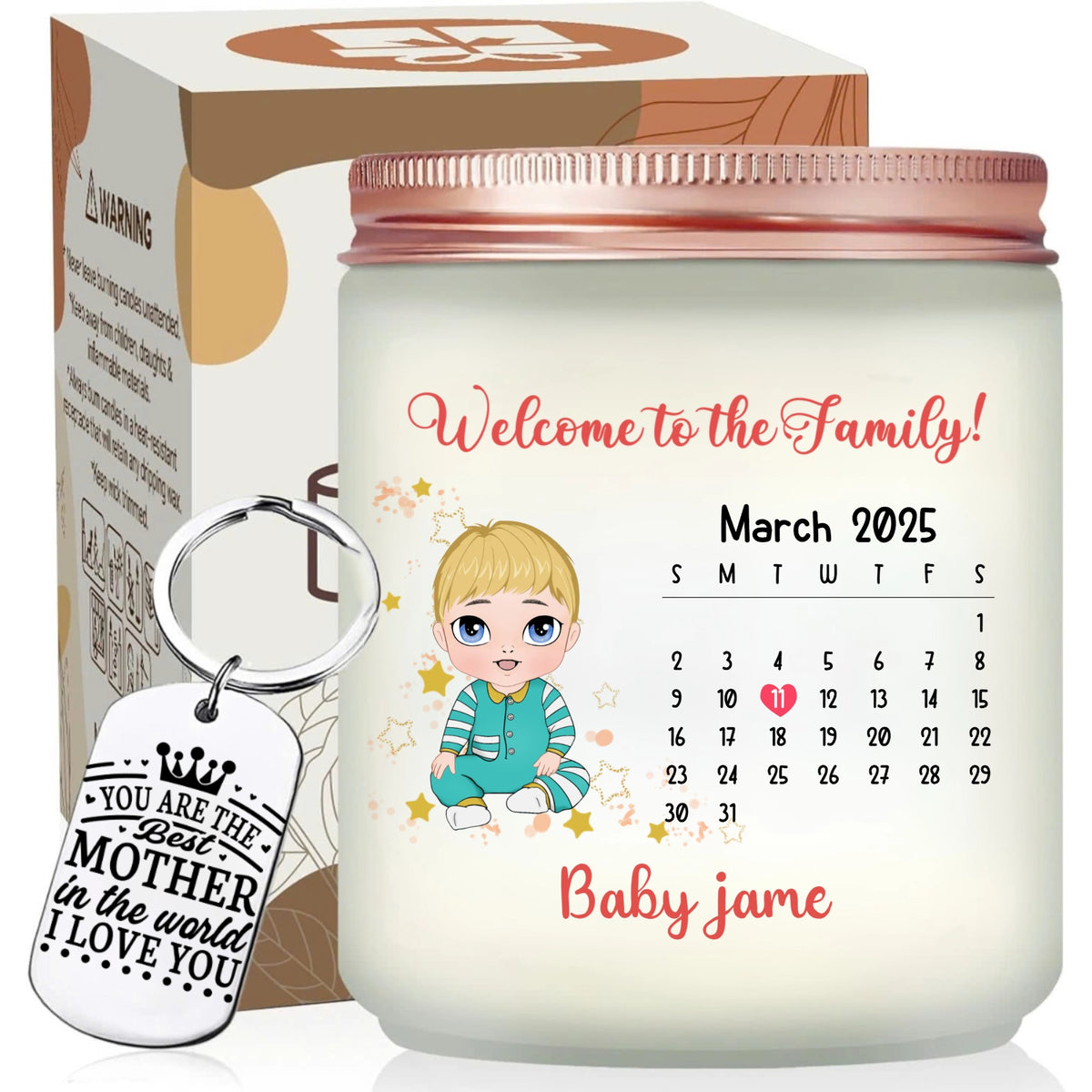 Custom Candles With Baby Anniversary, Gifts For First Time Mothers, Gifts For New Moms, Gift For Mom