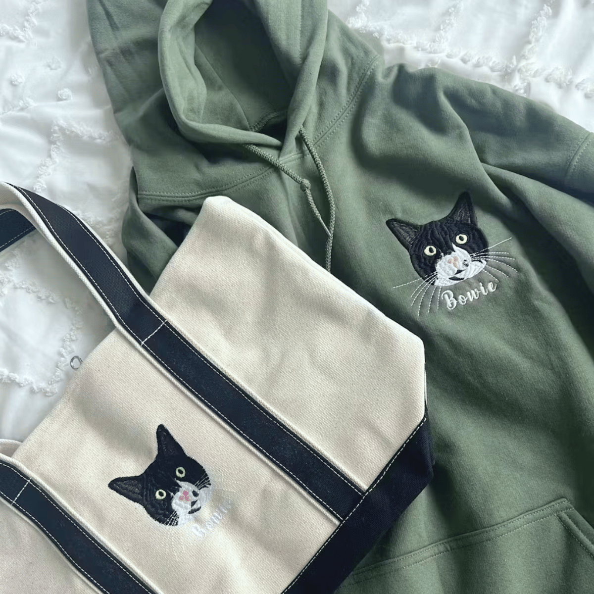 Custom Pet Portrait Embroidered Sweatshirt or Hoodie - Cherish Your Furry Friend