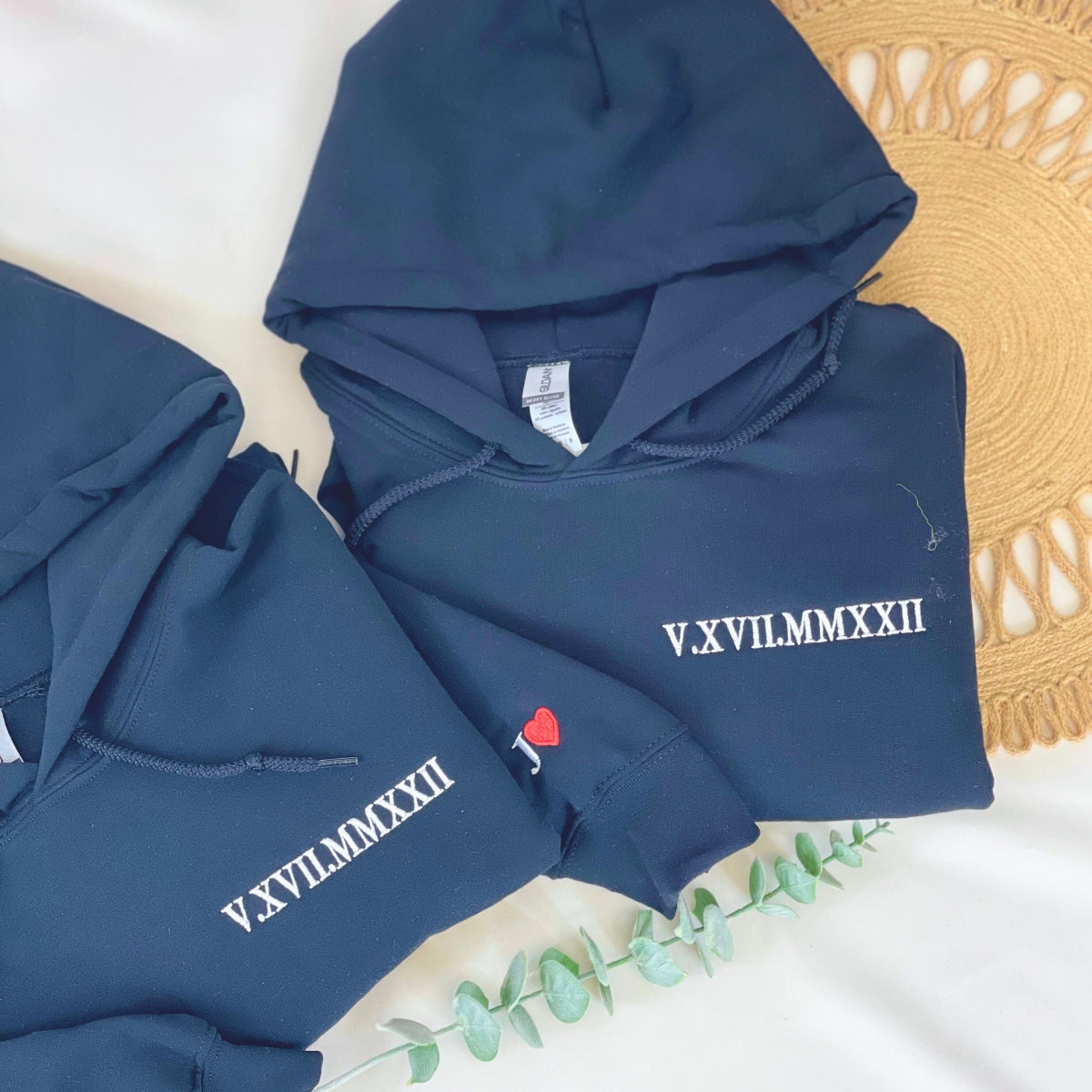 Embroidered Roman Numeral Sweatshirt & Hoodie - Personalized Anniversary Gift
