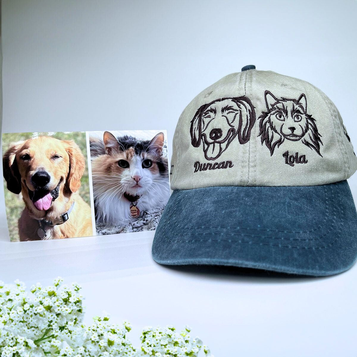 Personalized Horse Hat with Custom Embroidered Photo - Unique Horse Lover Gift Idea