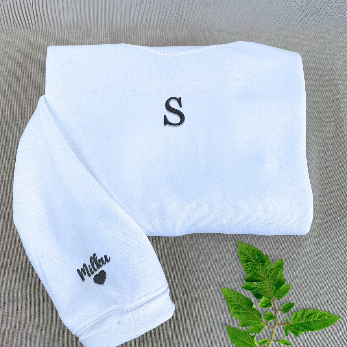 Personalized Embroidered Initials Sweatshirt - ThoughtyGift