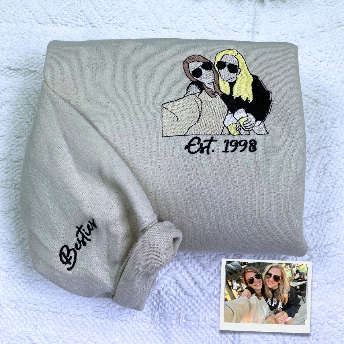 Personalized Embroidered Neckline Sweatshirt - Unique Custom Gift
