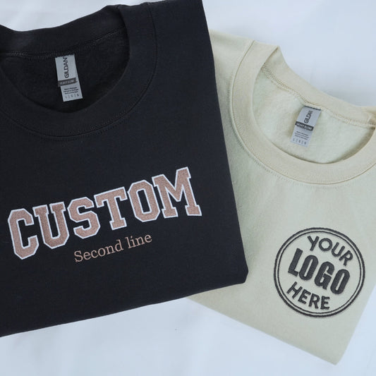 Personalized Embroidered Sweatshirt - Custom Logo, Text, or Photo