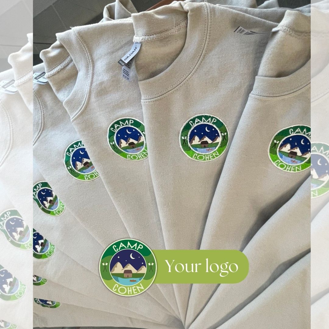 Custom Embroidered Tee, Personalized "ANY TEXT HERE" Logo Shirt
