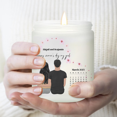 Personalized Women's Day Calendar Scented Candle – Custom Engraved Gift for Her, Hidden Image Candle, Unique Gift for Women's Day - thoughtygift.com