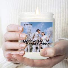 Personalized Song Candle with Custom Photo & Hidden Image – Romantic Scented Candle Gift for Couples, Anniversary, Valentine's Day, Gift For Her/Him - thoughtygift.com