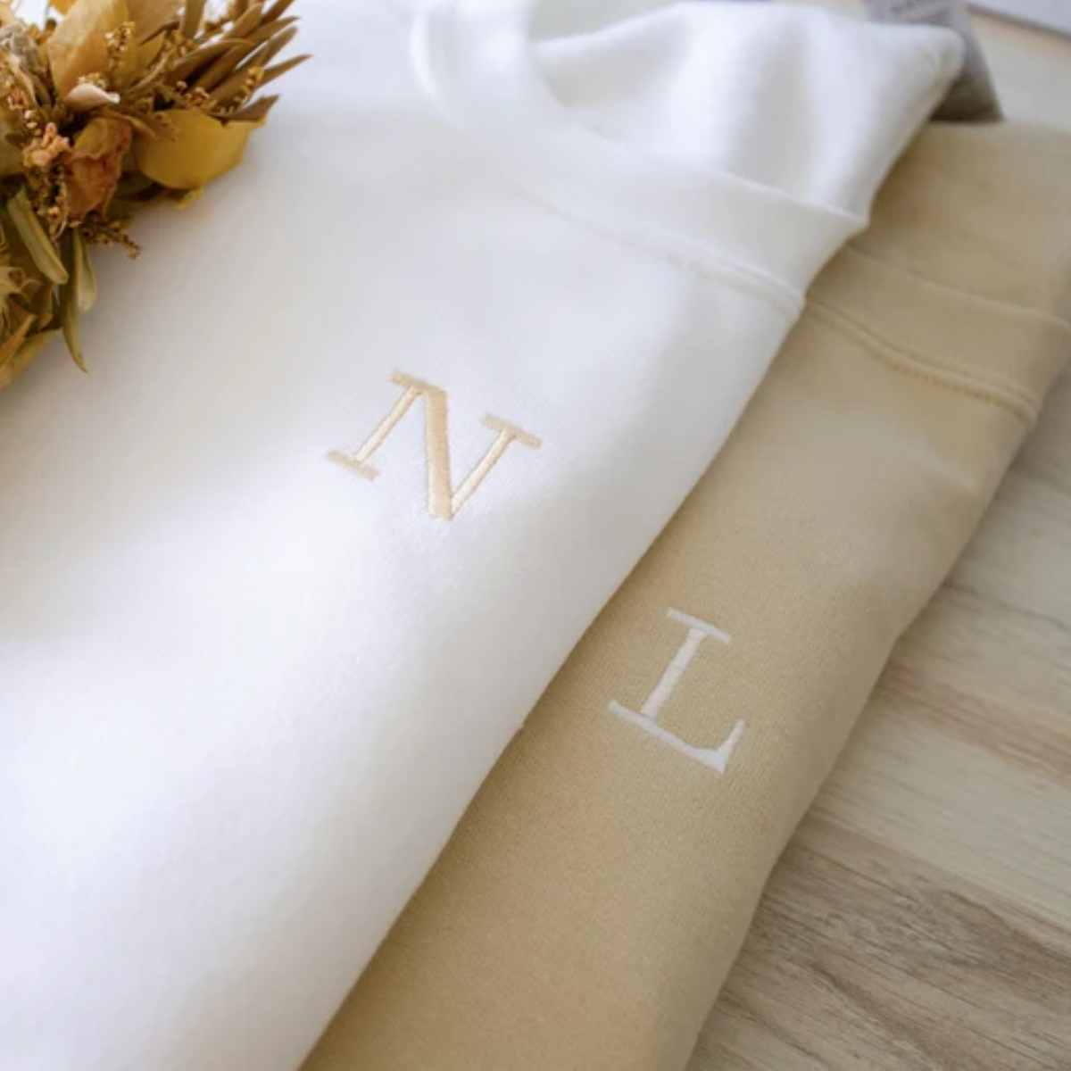 Personalized Embroidered Initials Sweatshirt - ThoughtyGift