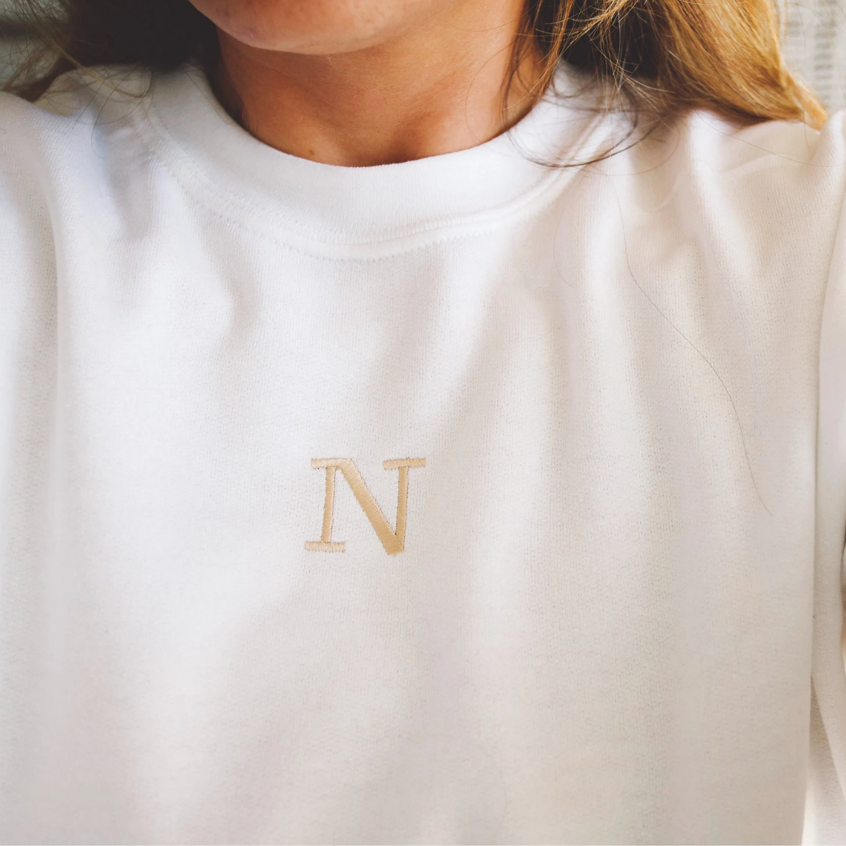Personalized Embroidered Initials Sweatshirt - ThoughtyGift