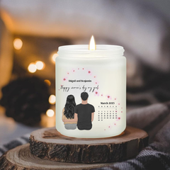 Personalized Women's Day Calendar Scented Candle – Custom Engraved Gift for Her, Hidden Image Candle, Unique Gift for Women's Day - thoughtygift.com