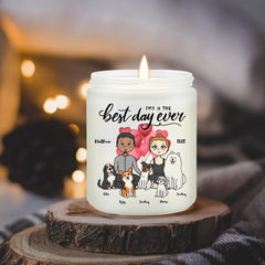 Personalized Wedding Candle Best Day Ever Custom Couple & Pets Keepsake Gift, Hidden Image Scented Candle, Meaningful Present For Him/Her, Valentine's Day, Anniversary - thoughtygift.com