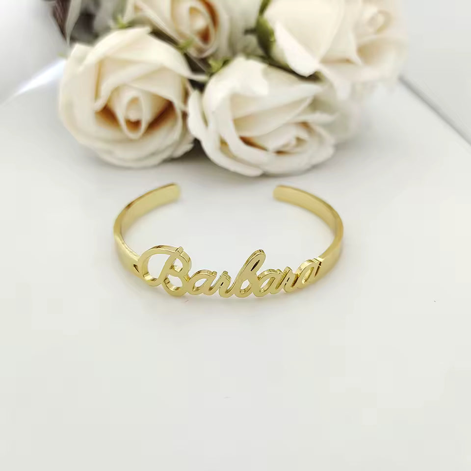 Personalized Customized Name Bracelet Stainless Steel Customized Letter Opening Adjustable Bracelet Children's Jewelry Gifts