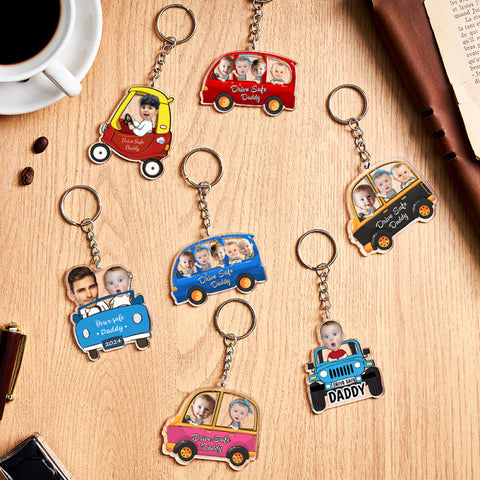Personalized Drive Safe Keychain Custom Car Style Keychain Gifts for Daddy