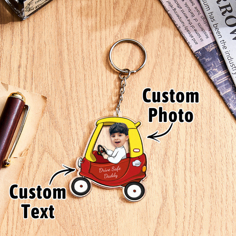 Personalized Drive Safe Keychain Custom Car Style Keychain Gifts for Daddy