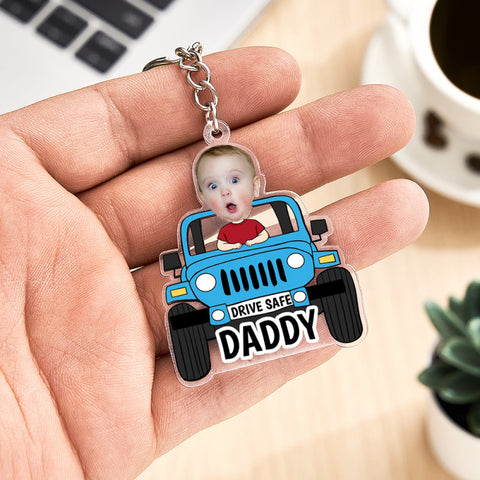 Personalized Drive Safe Keychain Custom Car Style Keychain Gifts for Daddy