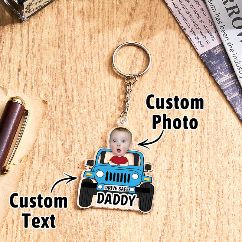 Personalized Drive Safe Keychain Custom Car Style Keychain Gifts for Daddy