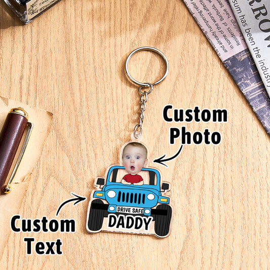 Personalized Drive Safe Keychain Custom Car Style Keychain Gifts for Daddy