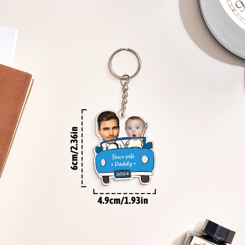 Personalized Drive Safe Keychain Custom Car Style Keychain Gifts for Daddy