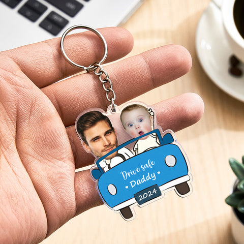 Personalized Drive Safe Keychain Custom Car Style Keychain Gifts for Daddy