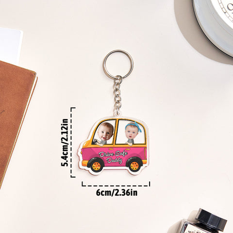 Personalized Drive Safe Keychain Custom Car Style Keychain Gifts for Daddy