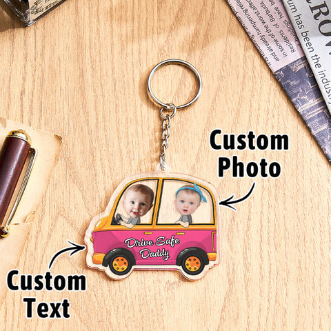 Personalized Drive Safe Keychain Custom Car Style Keychain Gifts for Daddy