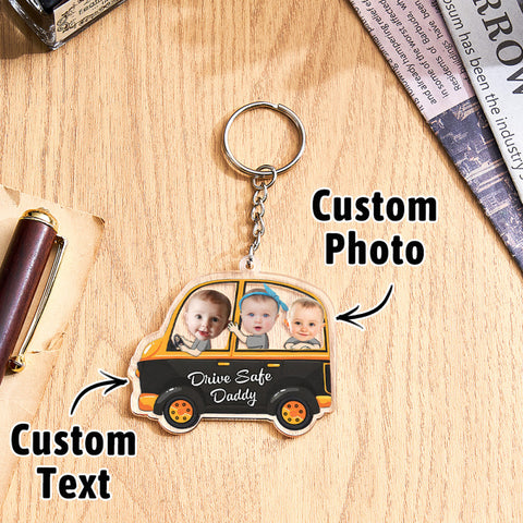 Personalized Drive Safe Keychain Custom Car Style Keychain Gifts for Daddy