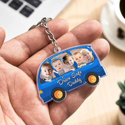 Personalized Drive Safe Keychain Custom Car Style Keychain Gifts for Daddy