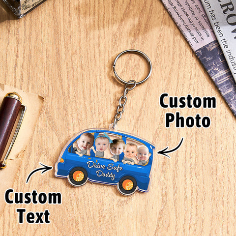 Personalized Drive Safe Keychain Custom Car Style Keychain Gifts for Daddy