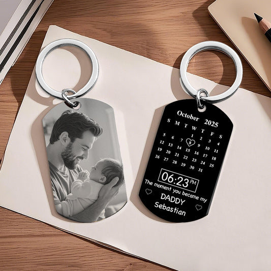 Father's Day Gifts Custom Photo Calendar Black The Moment You Became My Daddy