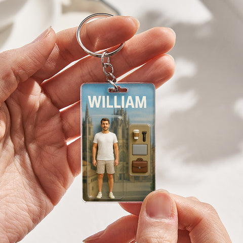 Fully Body Custom 3D Effect Action Figure Pack Packaging Toy Box Style Art Gift Personalized 2D Printing Acrylic Keychain Gift for Mother