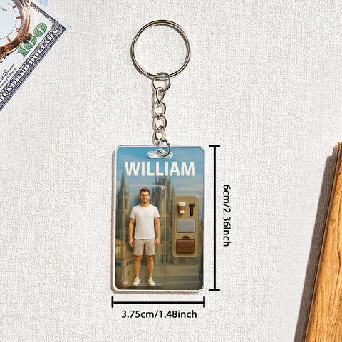 Fully Body Custom 3D Effect Action Figure Pack Packaging Toy Box Style Art Gift Personalized 2D Printing Acrylic Keychain Gift for Mother